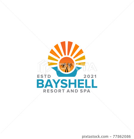 Shell resort logo design template Shell resort logo design template 77862086