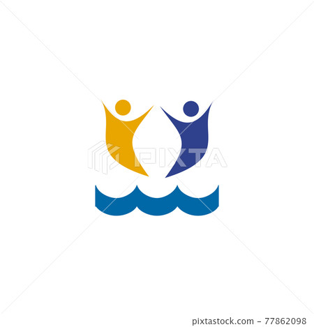 Synchro swimming logo design template 77862098