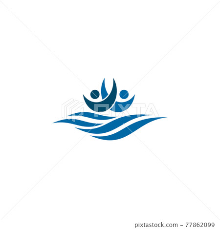 Synchro swimming logo design template 77862099