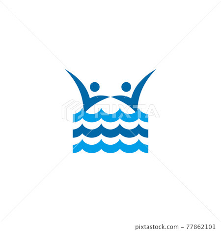 Synchro swimming logo design template 77862101