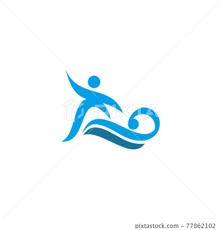 Synchro swimming logo design template 77862102