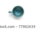 Vintage color cup on a white background 77862639