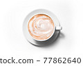 Cup coffee cappuccino on a white background, Full frame 77862640