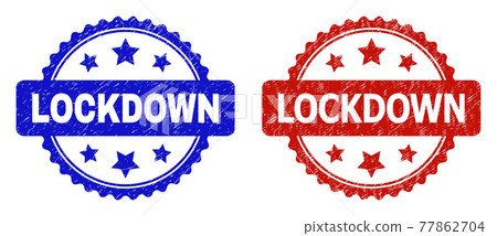 LOCKDOWN Rosette Watermarks with Corroded Style - Stock Illustration ...