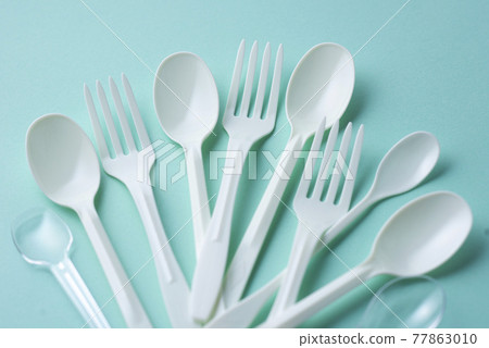 Disposable plastic spoon / fork 77863010