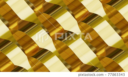 Gold stripes in waves. 3D illustration Gold stripes in waves. 3D illustration 77863343