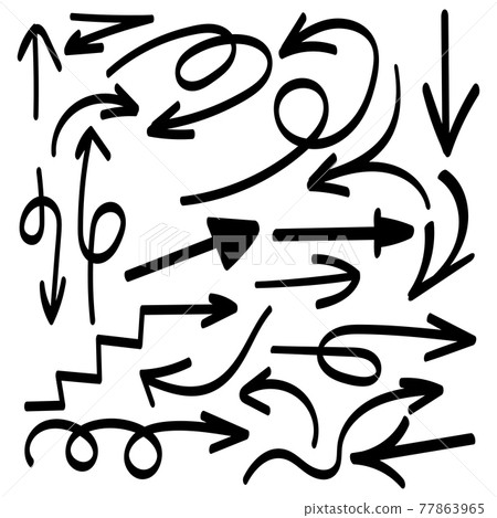 Arrows hand drawn set. Arrows hand drawn set. 77863965