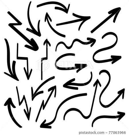 Doodle Arrows set. Set of different arrows for web design. Doodle Arrows set. Set of different arrows for web design. 77863966