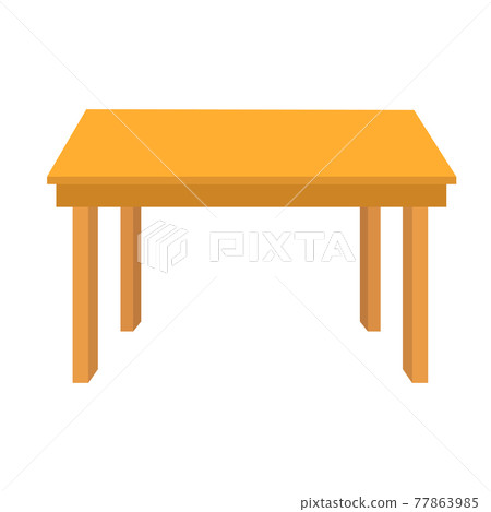 wooden table on white background. brown simple table sign. table with four legs symbol. flat style. wooden table on white background. brown simple table sign. table with four legs symbol. flat style. 77863985