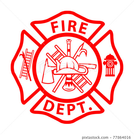 fireman emblem sign on white background. fire department symbol.  77864016