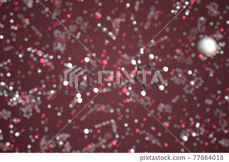 Benzoyl peroxide molecule. Conceptual molecular model. Chemical 3d rendering Benzoyl peroxide molecule. Conceptual molecular model. Chemical 3d rendering 77864018