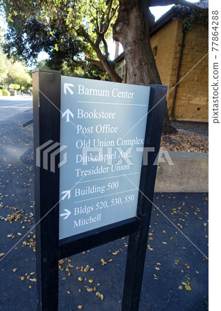 Information signboard in front of Building 500 on the campus of Stanford University Information signboard in front of Building 500 on the campus of Stanford University 77864288