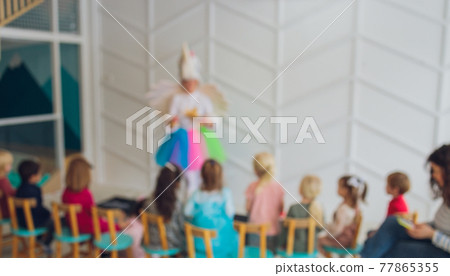 Children's room decorated with balloons ready for the holiday, nobody. Children's room decorated with balloons ready for the holiday, nobody. 77865355