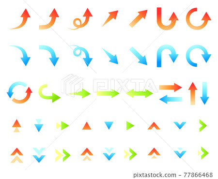 Gradient color simple arrow vector illustration set Gradient color simple arrow vector illustration set 77866468