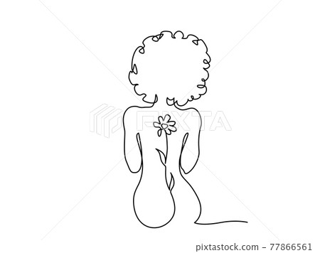 Beatiful naked Woman sitting back photo