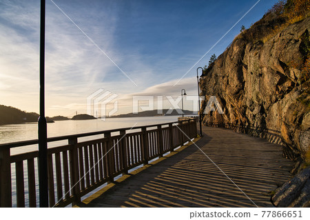 Promenade along the lakeside in Sweden Promenade along the lakeside in Sweden 77866651