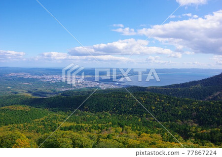 Aomori Prefecture Mutsu Bay Observatory overlooking Mutsu City and Mutsu Bay 77867224