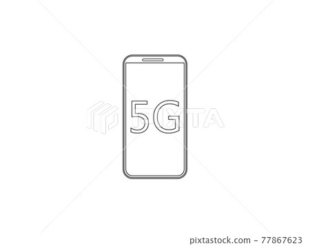 Wireless, smartphone icon on white background. Vector illustration. 77867623