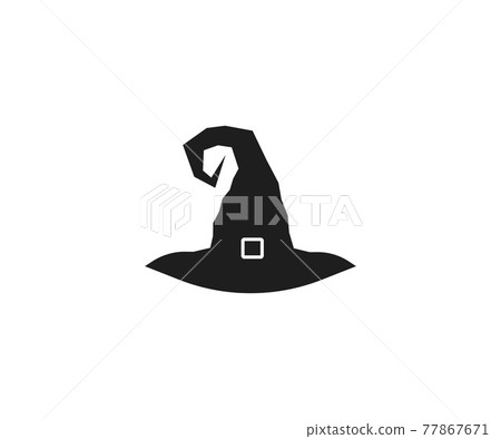 Halloween, hat icon. Vector illustration, flat design. Halloween, hat icon. Vector illustration, flat design. 77867671