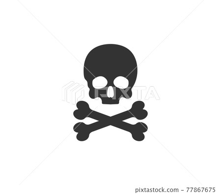 Skull, bone, halloween icon. Vector illustration, flat design. 77867675