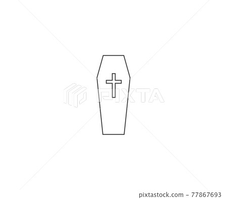 Coffin, death icon. Vector illustration, flat design. 77867693