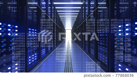 Data Center Computer Racks In Network Security Server Room Cryptocurrency Blockchain Mining 3D illustration Data Center Computer Racks In Network Security Server Room Cryptocurrency Blockchain Mining 3D illustration 77868036