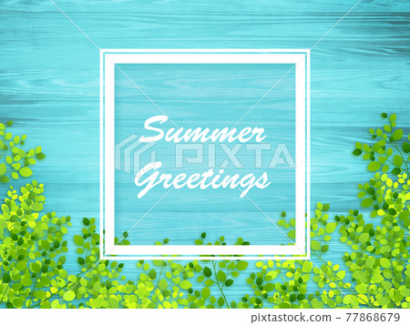 Summer greetings wood (background material) 77868679