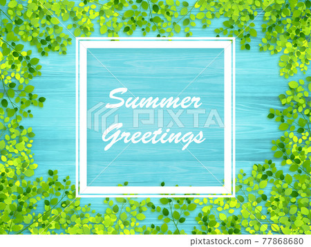 Summer greetings wood (background material) 77868680