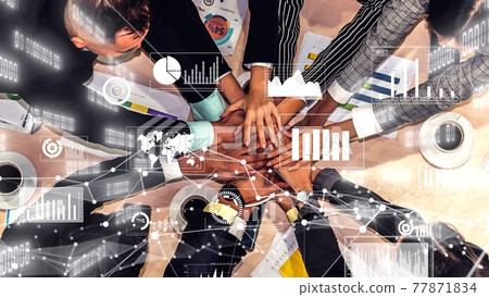 Creative visual of business people in the corporate staff meeting Creative visual of business people in the corporate staff meeting 77871834