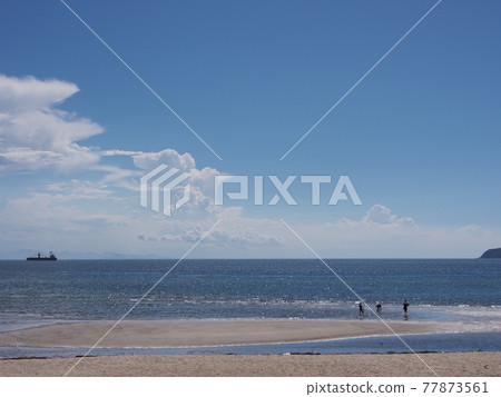 Nijigahama beach in summer clouds Nijigahama beach in summer clouds 77873561
