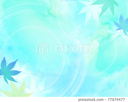 Cool autumn leaves and watercolor texture background 77874477