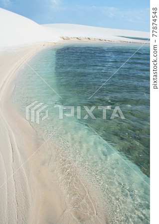 Lencois Maranhenses 國家公園春天在沙丘巴西 Lencois Maranhenses 國家公園春天在沙丘巴西 77874548