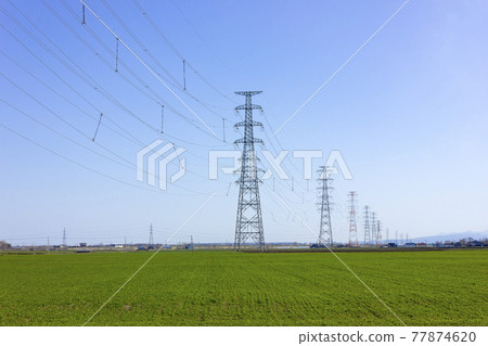 Transmission tower and farmland 77874620