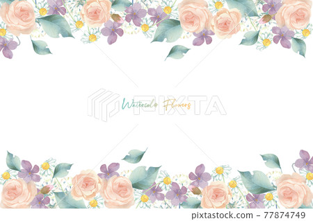 Frames of various pale flowers 77874749