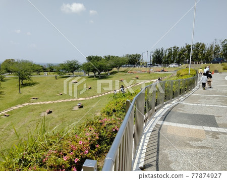 Scenery of the park with stairs Scenery of the park with stairs 77874927