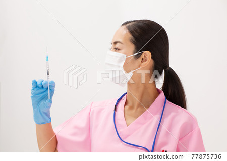 Medical image nurse injection vaccine 77875736