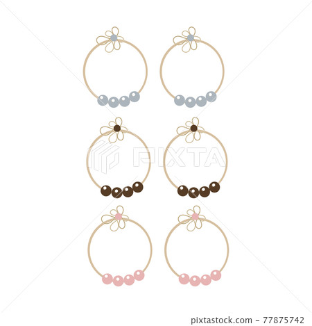 3 kinds of flowers and pearl earrings earrings 77875742
