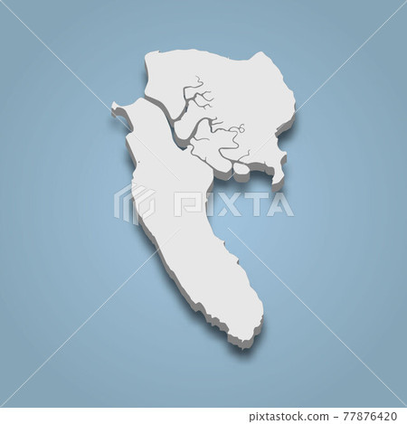 3d isometric map of Ko Lanta is an island in Thailand 3d isometric map of Ko Lanta is an island in Thailand 77876420