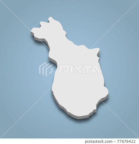 3d isometric map of Ko Wua Ta Lap is an island in Thailand 77876422