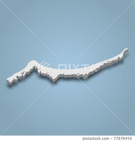 3d isometric map of Isla Holbox is an island in Brazil 77876459