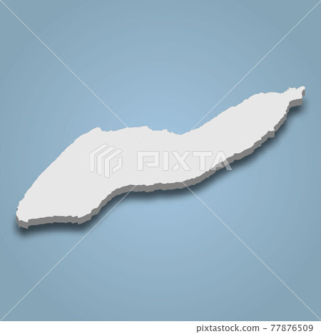 3d isometric map of Icaria is an island in Greece 77876509