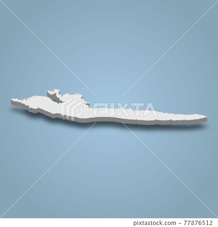 3d isometric map of Hvar is an island in Croatria 77876512
