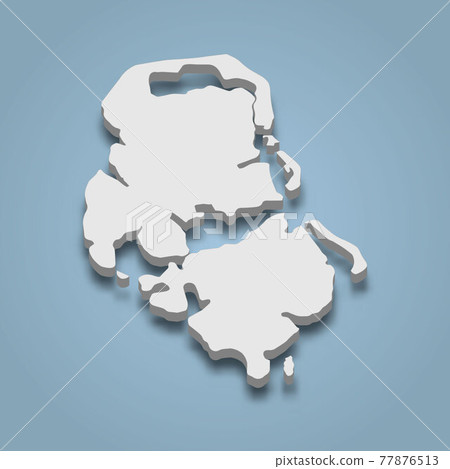 3d isometric map of Huahine is an island in French Polynesia 77876513