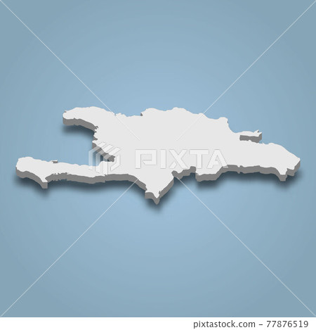 3d isometric map of Hispaniola is an island in Dominican Republi 77876519