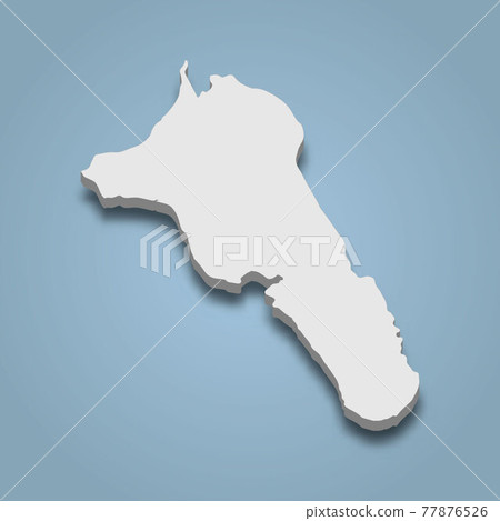 3d isometric map of Havelock is an island in India, 77876526