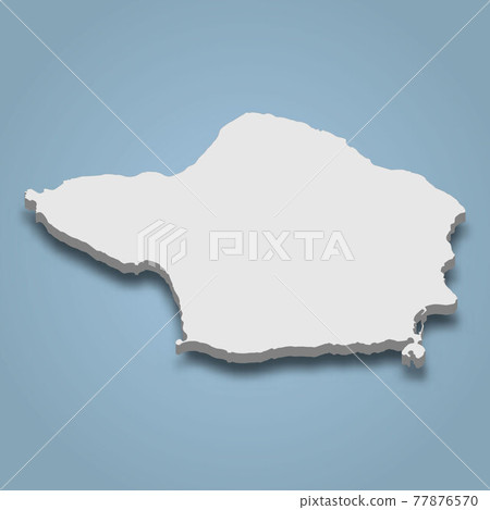 3d isometric map of Faial is an island in Azores islands, 3d isometric map of Faial is an island in Azores islands, 77876570