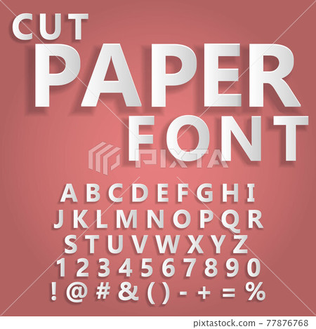 Floating cut paper letters and numbers of the alphabet on a ligh for your design 77876768