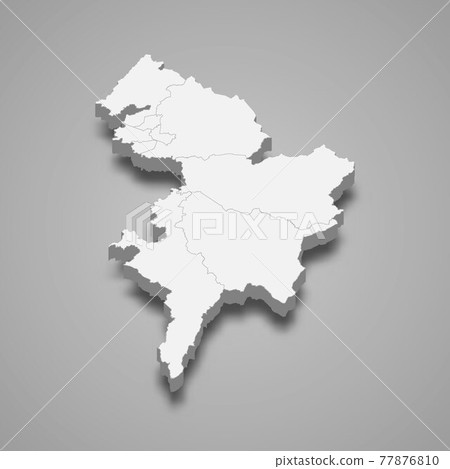 3d isometric map of East Ayrshire is a region of Scotland, 77876810