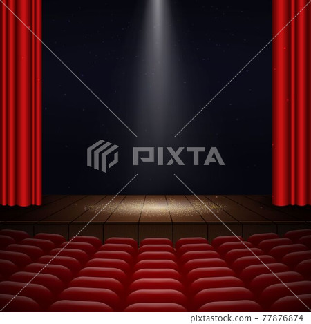 illustration of the interior of a cinema movie theatre with red for your design illustration of the interior of a cinema movie theatre with red for your design 77876874