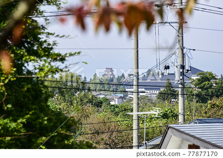 從會津武士住宅(會津若松城)看到的敦賀城 從會津武士住宅(會津若松城)看到的敦賀城 77877170
